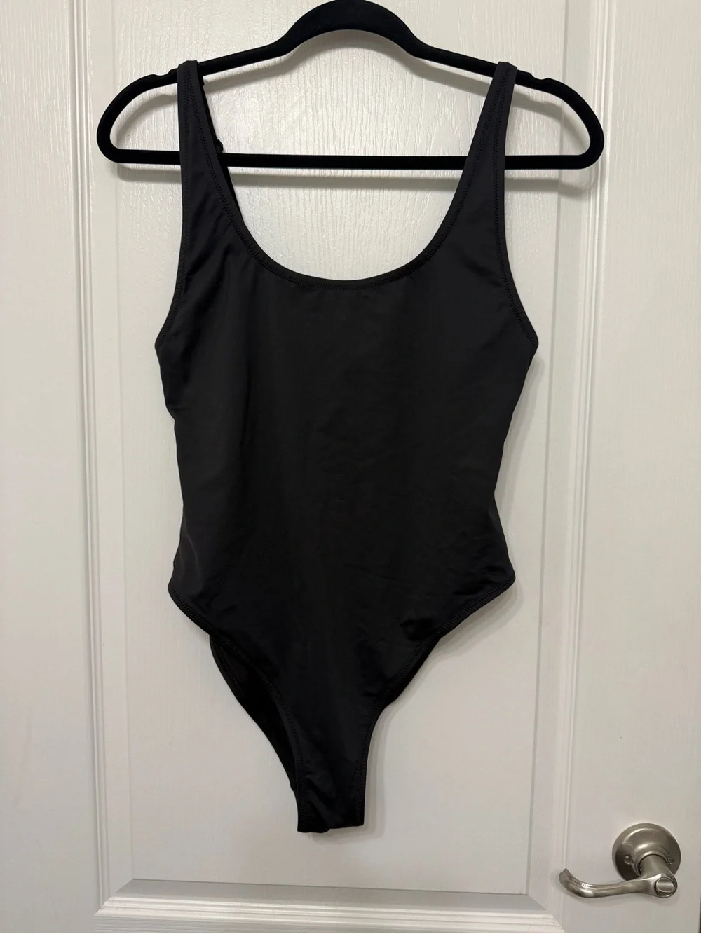 SKIMS Black Scoop One-Piece